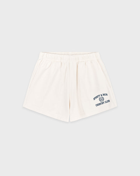 Varsity Crest Disco Short - Ecru/Navy