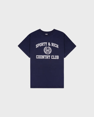 Varsity Crest Essential Tee - Navy/White