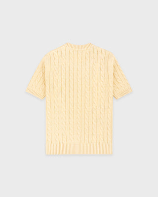 SRC Cotton Cableknit Sweater - Almond/Navy