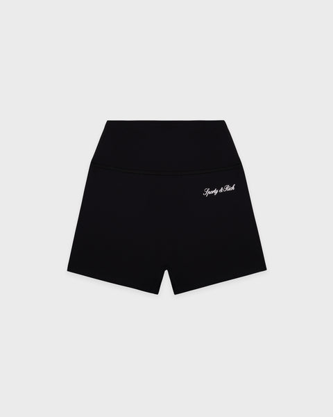 Signature Logo Mini Biker Short - Black/White