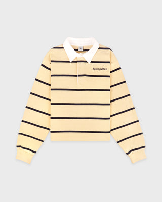 Serif Logo Rugby Polo - Almond/Navy