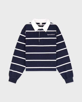 Serif Logo Rugby Polo - Navy/White