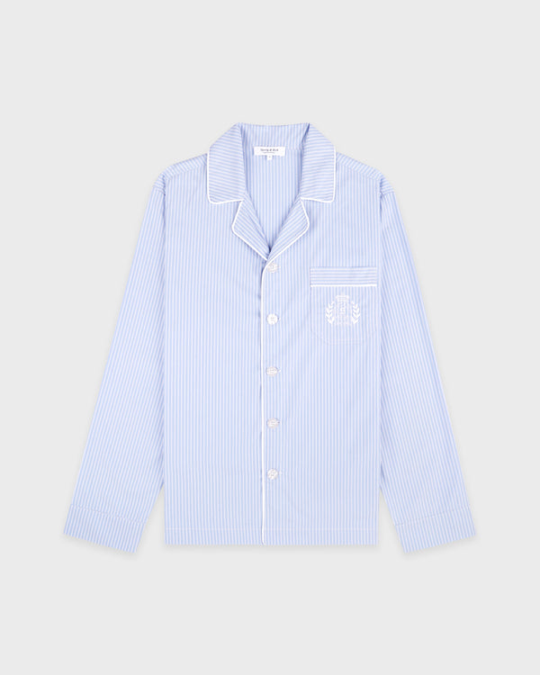 NY Crest Pyjama Shirt - Blue Striped