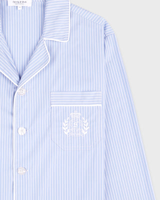 NY Crest Pyjama Shirt - Blue Striped