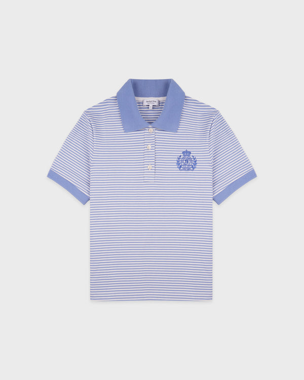 NY Crest Prep Polo - Periwinkle Stripe