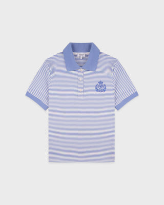 NY Crest Prep Polo - Periwinkle Stripe