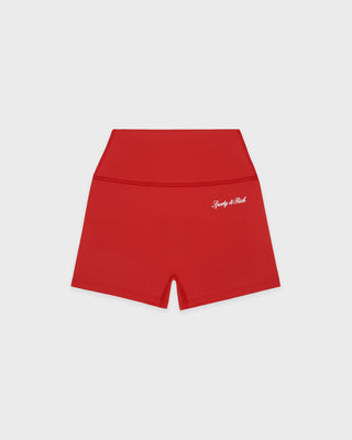 Signature Logo Mini Biker Short - Red/White