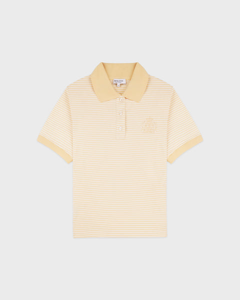 NY Crest Prep Polo - Almond Striped