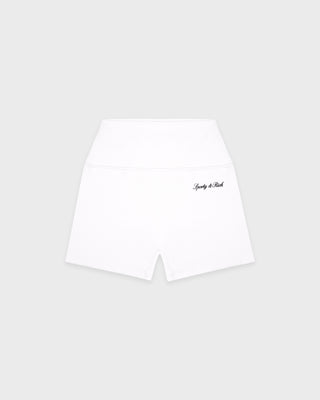 Signature Logo Mini Biker Short - White/Black