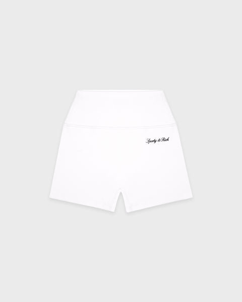 Signature Logo Mini Biker Short - White/Black
