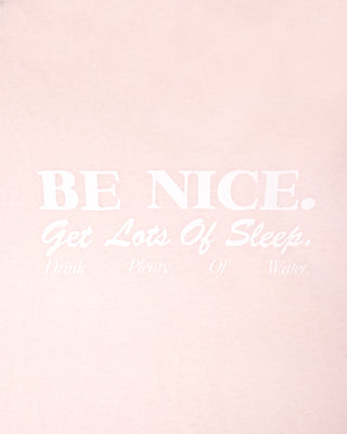 Be Nice Essential Tee - Clear Pink/White
