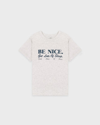 Be Nice Essential Tee - Heather Gray/Light Navy