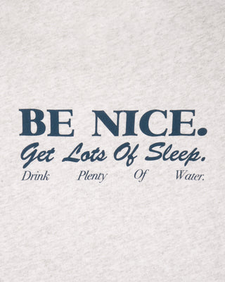 Be Nice Essential Tee - Heather Gray/Light Navy