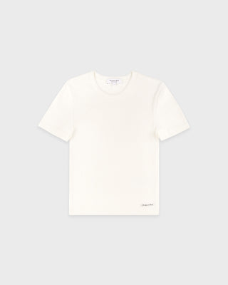 White t-shirt on a light gray background