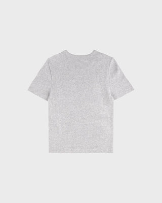 Signature Logo Ribbed Baby Tee - Heather Gray/Black