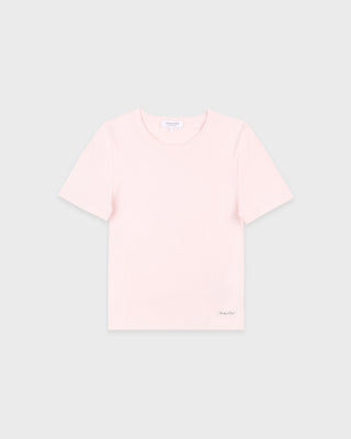 Signature Logo Ribbed Baby Tee - Clear Pink/Black
