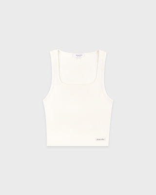 Signature Logo Ribbed Baby Tank - Ecru/Black
