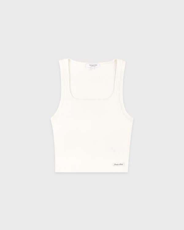 Signature Logo Ribbed Baby Tank - Ecru/Black