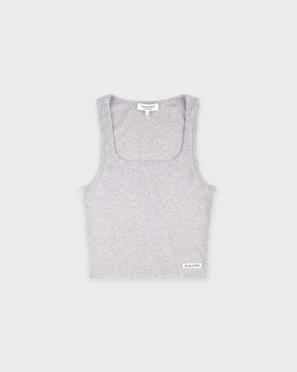 Signature Logo Ribbed Baby Tank - Heather Gray/Black