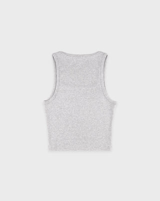 Signature Logo Ribbed Baby Tank - Heather Gray/Black