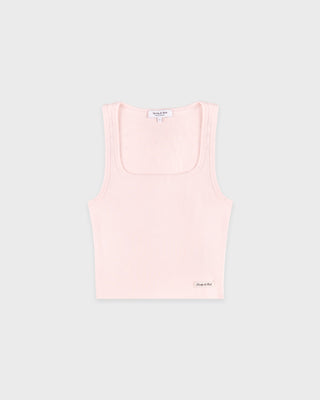 Signature Logo Ribbed Baby Tank - Clear Pink/Black
