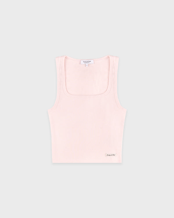 Signature Logo Ribbed Baby Tank - Clear Pink/Black