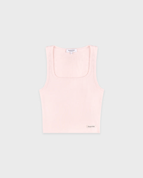 Signature Logo Ribbed Baby Tank - Clear Pink/Black