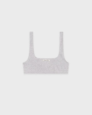 Gray bralette on a light gray background