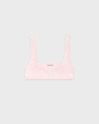 Signature Logo Ribbed Bralette - Clear Pink/Black