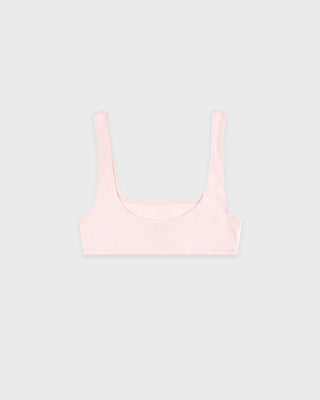 Signature Logo Ribbed Bralette - Clear Pink/Black