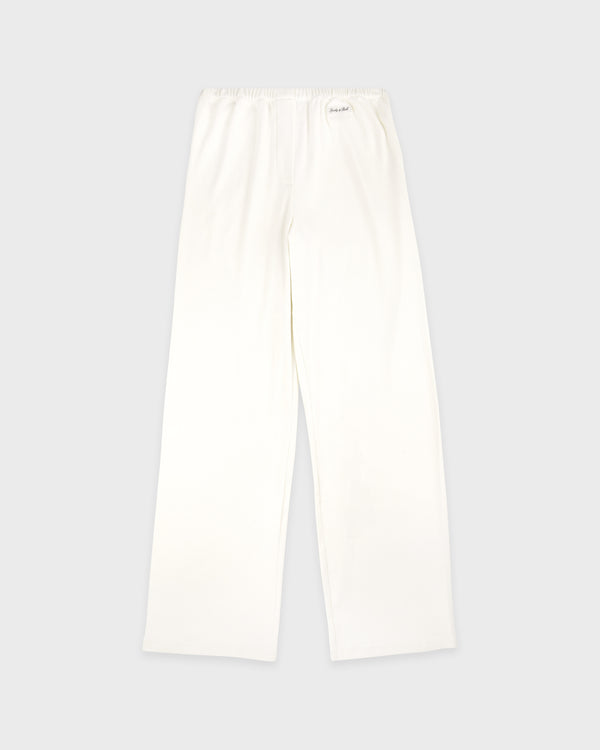 Signature Logo Ribbed House Pant - Ecru/Black