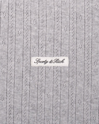 Signature Logo Pointelle Cardigan - Heather Gray