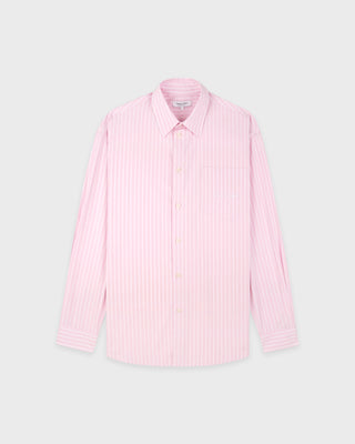 Signature Logo Oversized Shirt - Clear Pink Striped/White