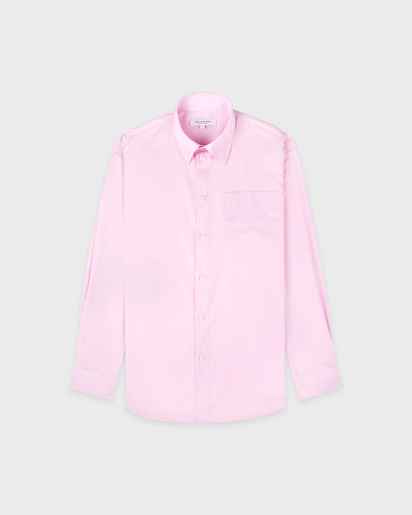 Signature Logo Oversized Shirt - Clear Pink/White