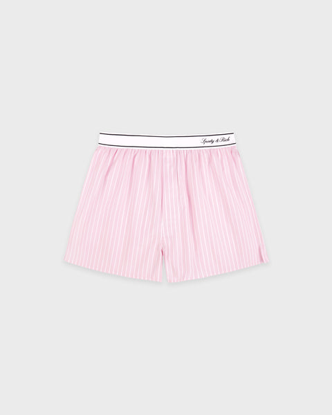 Signature Logo Boxer - Clear Pink Striped/Black