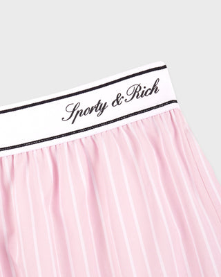 Signature Logo Boxer - Clear Pink Striped/Black