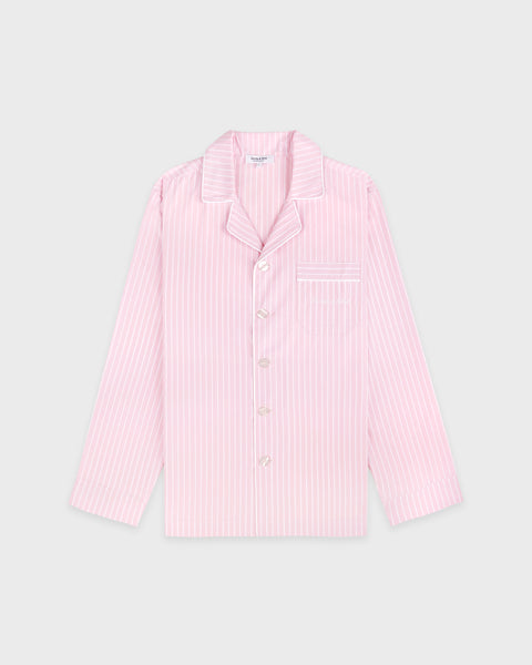 Signature Logo Pyjama Shirt - Clear Pink Striped/White