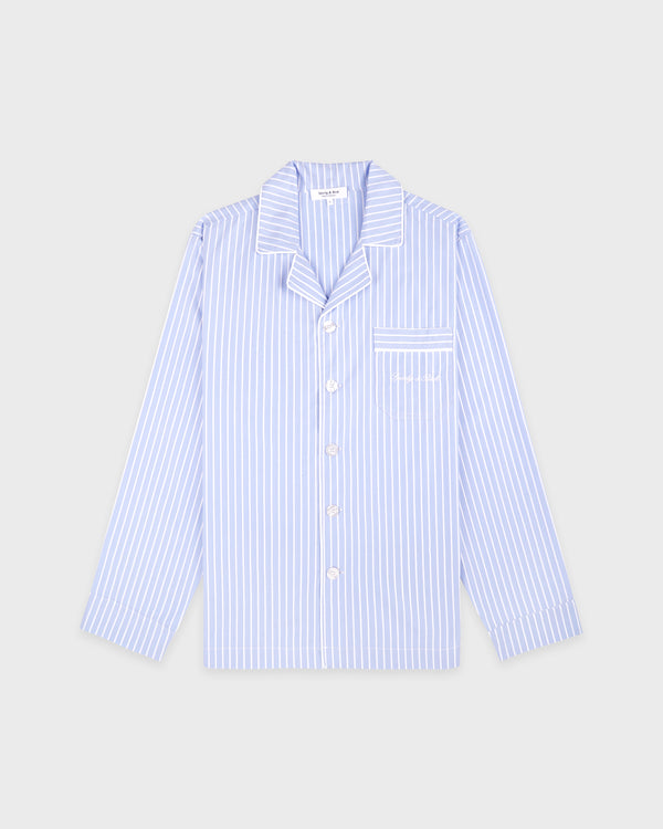 Signature Logo Pyjama Shirt - Mist Striped/White