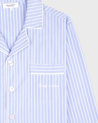 Signature Logo Pyjama Shirt - Mist Striped/White