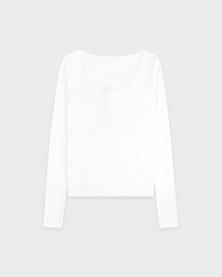 Signature Logo Pointelle Cardigan - White