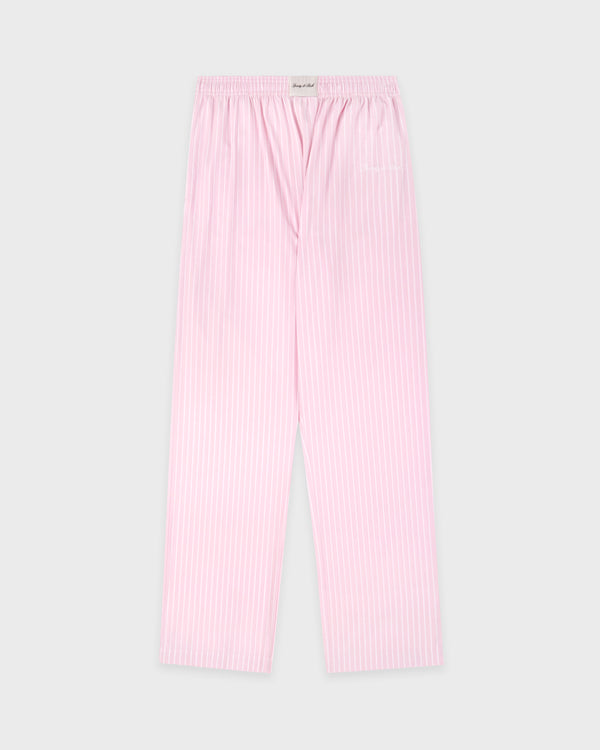 Signature Logo Pyjama Pants - Clear Pink Striped/White