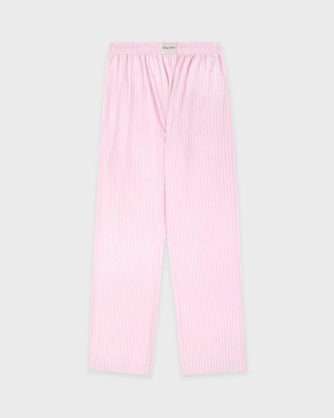 Signature Logo Pyjama Pants - Clear Pink Striped/White