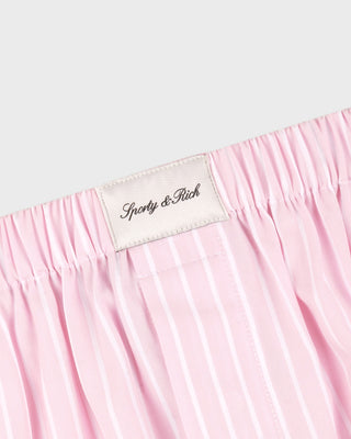 Signature Logo Pyjama Pants - Clear Pink Striped/White