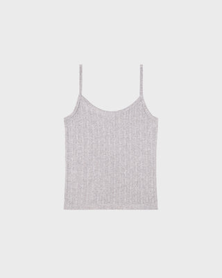 Signature Logo Pointelle Tank - Heather Gray