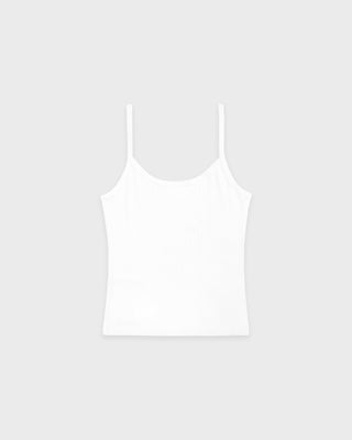 Signature Logo Pointelle Tank - White