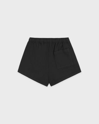 Serif Logo Embroidered Disco Short - Faded Black/White