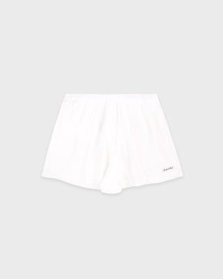 Signature Logo Pointelle Short - White