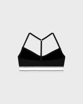 Serif Logo Sports Bralette - Black/White