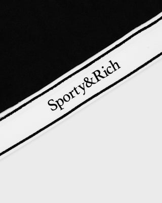 Serif Logo Sports Bralette - Black/White