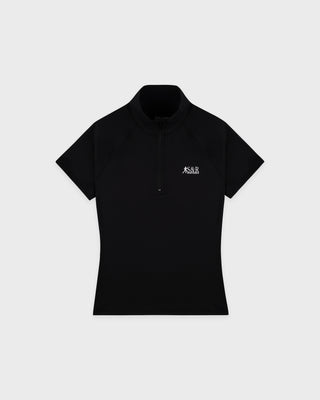 SR Runner Short Sleeve Sports Quarter Zip - Black/White